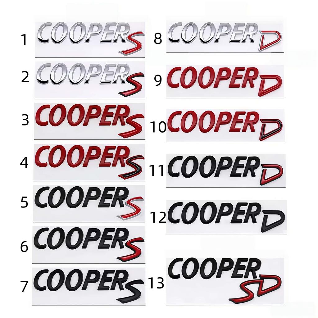 3D Metal COOPERS/D/SD Letter Badge Sticker Rear Trunk Emblem Decal High-Quality Automotive Exterior Accessories