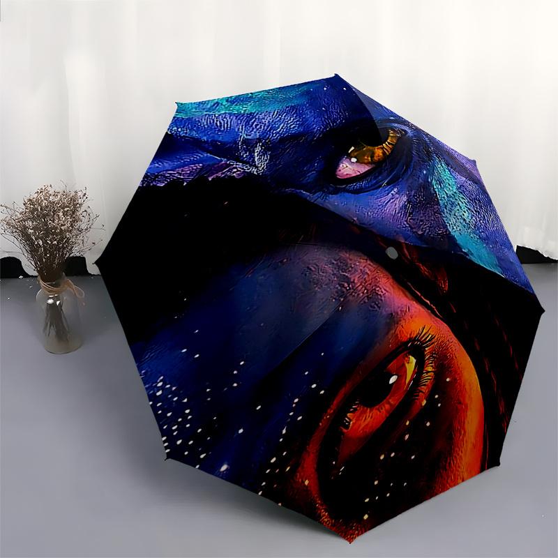 Avatar Inspired Umbrella:Automatic Opening&Closing,Foldable Design,8 Bone Frame Perfect for Fans,Travelers,and Everyday Use!0171b