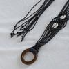 Bohemian Round Buckle Wax Rope Knitted Ethnic Style Handmade Shell Women's Belt Casual Vacation Style Waist Rope