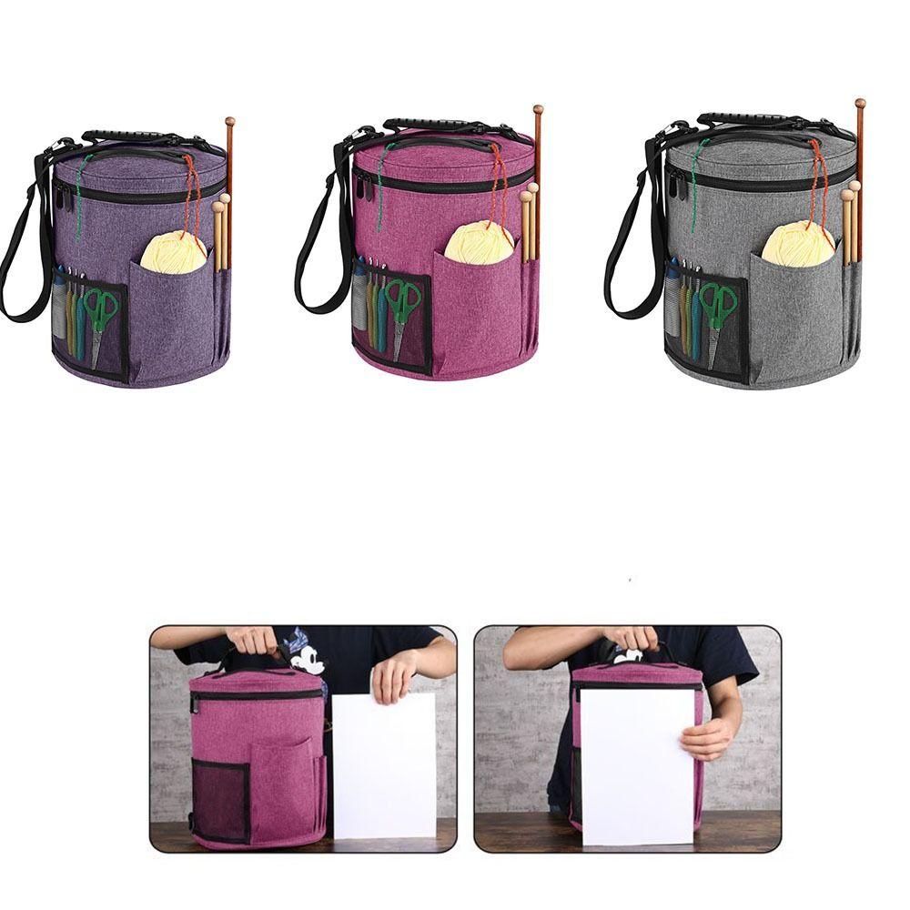 DIY Craft Yarn Round Crochet Bag Large Capacity Knitting Needle Organizer Home Storage