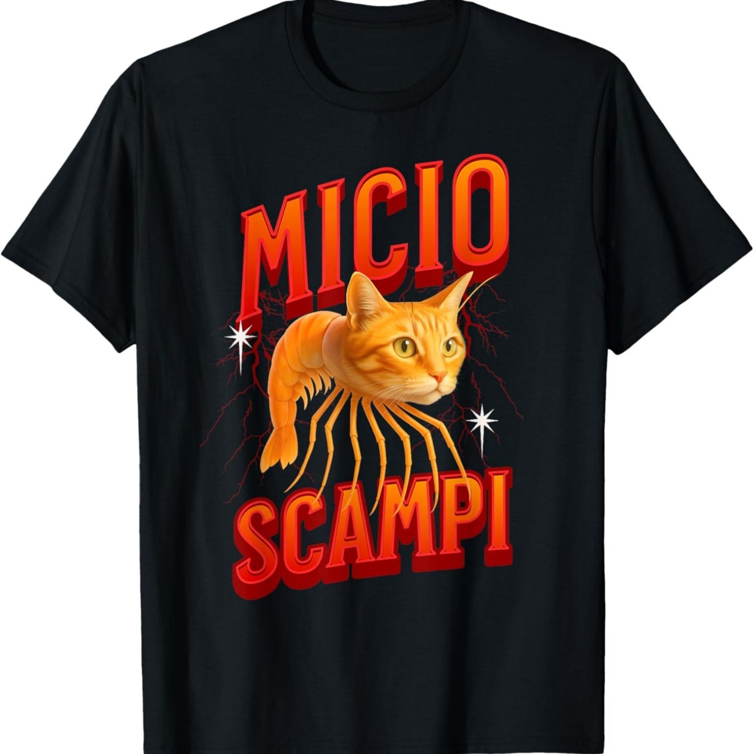 

Funny Italian Brainrot Meme Cat Shrimp T-Shirt S чёрный