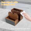 Napkin Salt and Pepper Holder Vintage Wooden Desktop Tissue Holder Box with Writable Chalkboard for Dining Room Spice Rack