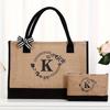Large Capacity Letter Printed Handbag Lunch Bag Party DIY Gift Bag Reusable Canvas Shopping Bag
