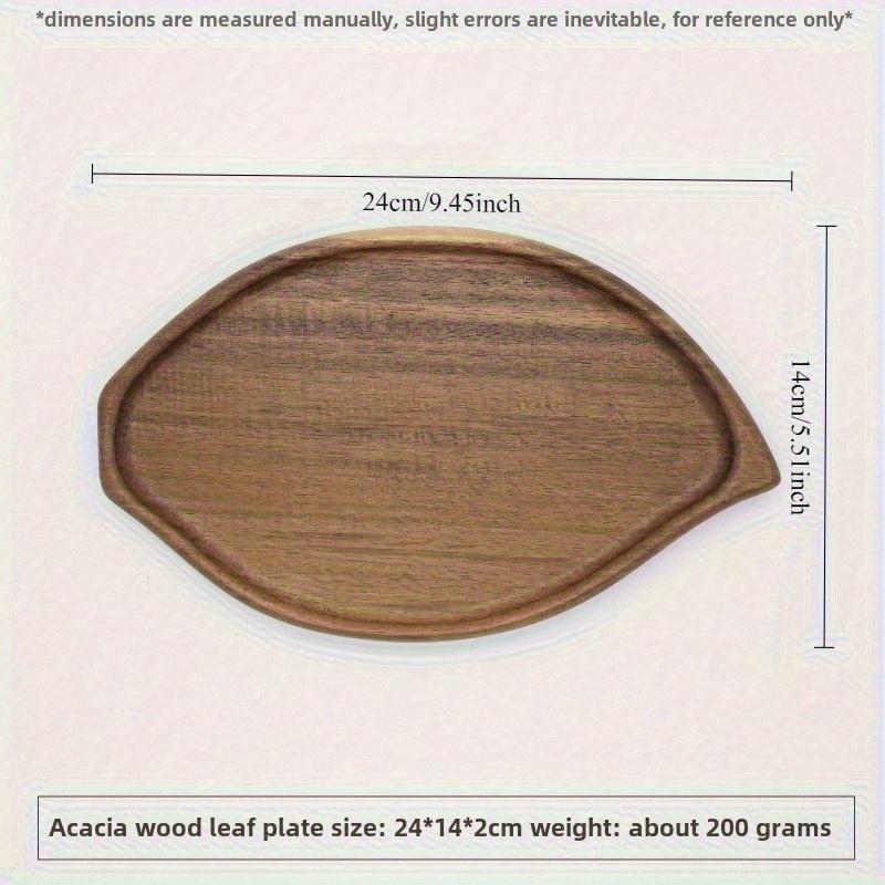 1Pcs Acacia Wood Serving Tray Solid Wood Coffee Cup Snack Plate Home Tea Tray with Cup Holder
