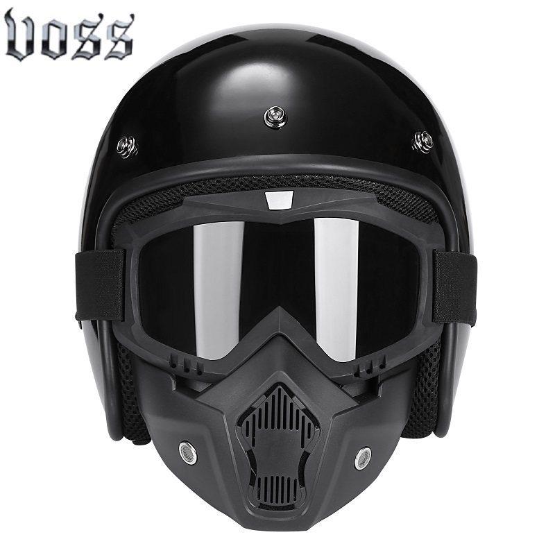 Retro helmet for men and women, half helmet for electric motorcycles, safety helmet for all seasons3/4Half-cover helmet M