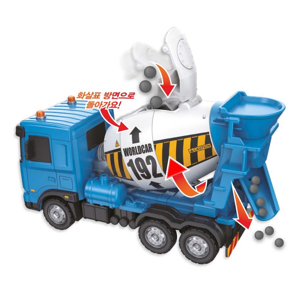[Mimi World Official] World Car Power Walkie Ready Mixed Concrete Truck, popular Korean character toys