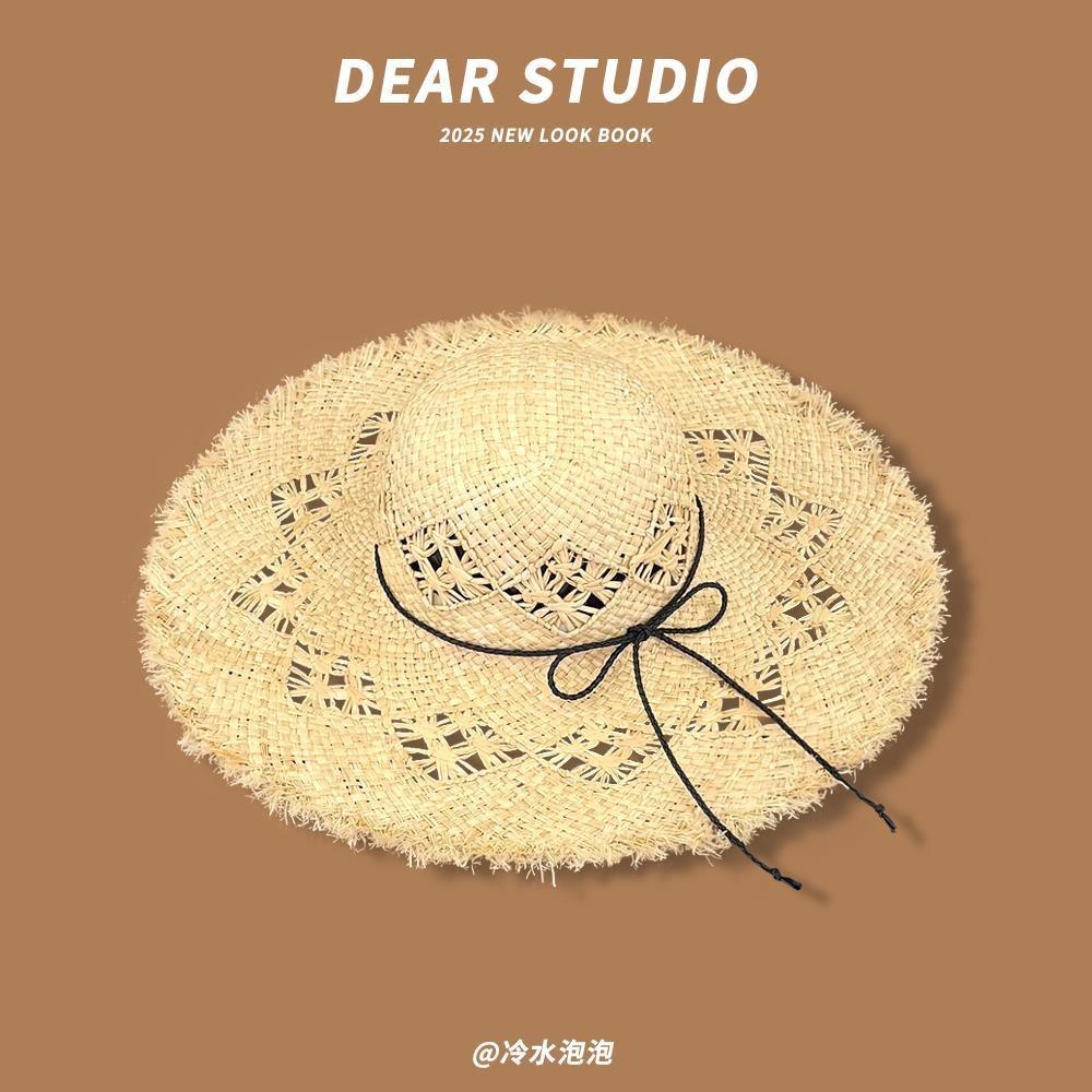 Lafite straw hat burr edge summer women big brim straw hat sun hat beach hat travel hat lafite straw hat