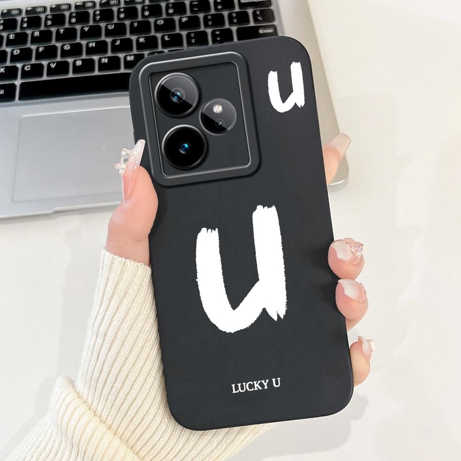 For Realme GT7 5G Case RMX5061 Cute Lucky Letters Cover Soft TPU Matte Phone Case For Realme GT 7 Pro GT7 T 7T GT7T Fundas Coque