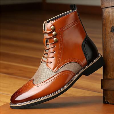 Luxury Designer New Men Pointed Mixed Leather Motorcycle Casual Oxford Ankle Boot Male Brand Winter High Tops Shoes