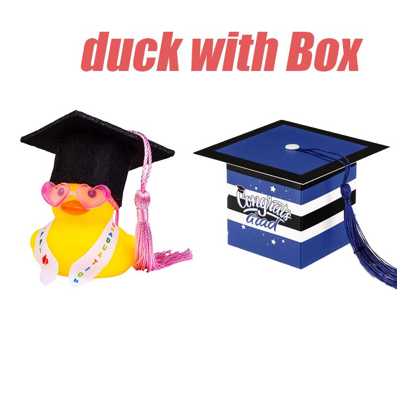 Graduation Ducks Car Dashboard Decorations Rubber Duck Car Ornaments Accessories With Mini Graduation Hats Sashes Glasses