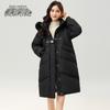 Xuezhongfei Women's Mid-length 90% Down Jacket with Faux Fur Hood
