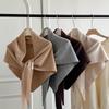 Premium Women's Wool Triangle Scarf: Chic Lazy Street Style, Solid Color, Warm Autumn/Winter Shawl