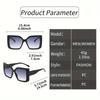 New Large Frame Sunglasses Men'S And Women'S Fashionable Rectangular Versatile Contrasting Color Simple Uv Resistant Glasses