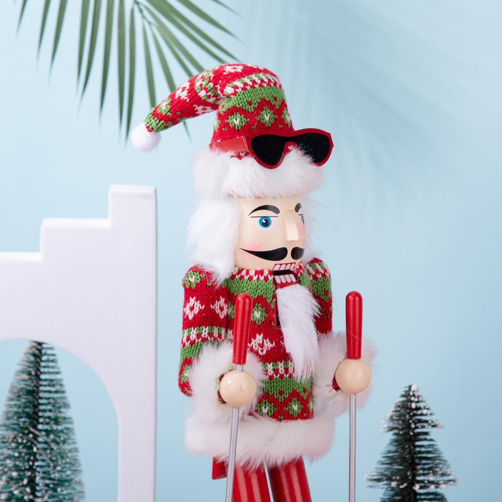 Skiing Style Christmas Nutcracker Figurine
