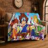 Digimon Adventure Angewomon Agumon Cartoon Flanelldecke Weiche Warme Überwurfdecke für Schlafzimmer Wohnzimmer Bett Reise Picknick