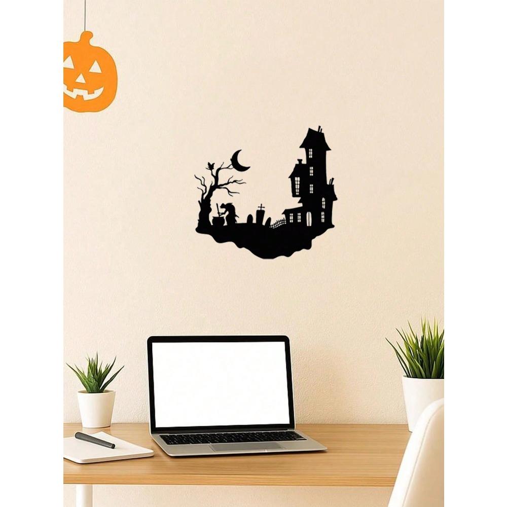 Modern Metal Wall Art Decor - Eerie Halloween Silhouette for Indoor Outdoor Yard Sign, Room Decoration, Gift