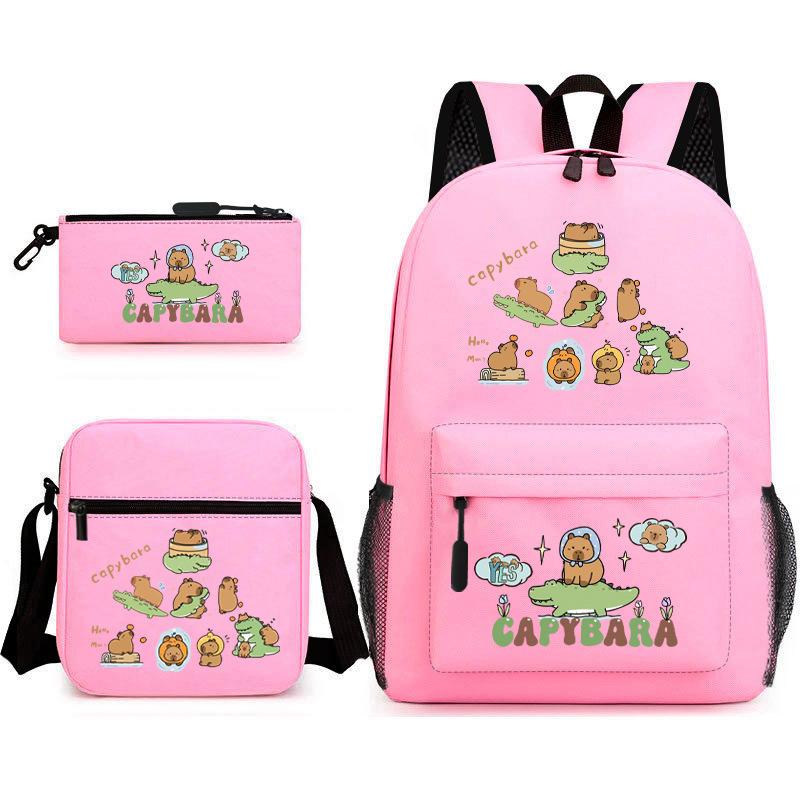 3-teiliges Schulrucksack-Set für Schüler Große Kapazität Oxford-Stoff Schultasche mit Schultergurt und Federmäppchen