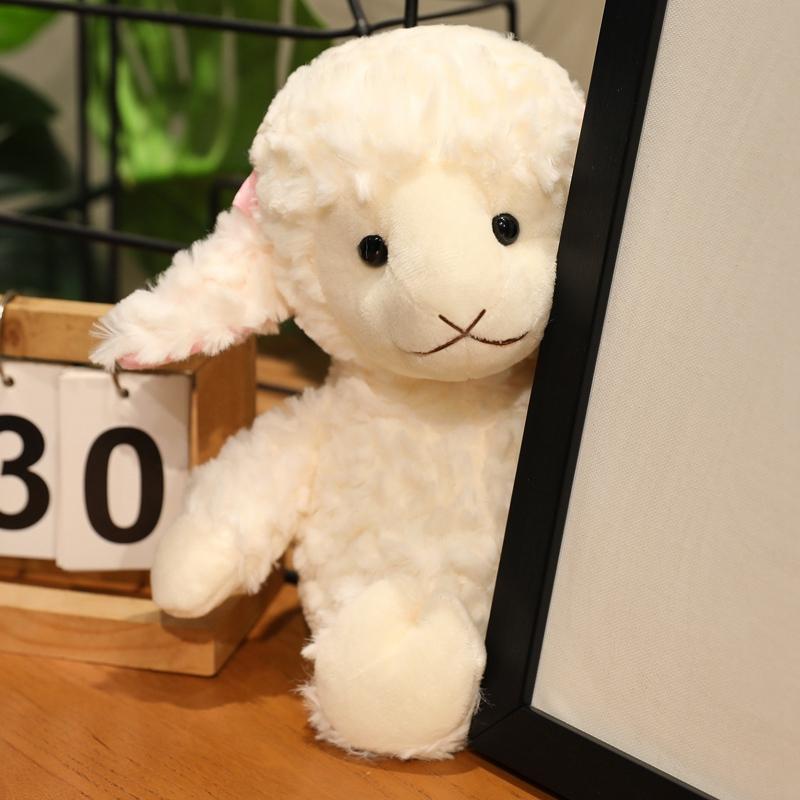 Peluche Mouton Blanc Kawaii Douce et Moelleuse 16/22/30cm Mignonne Peluche Cartoon Dormeuse Cadeau d'Anniversaire Idéal pour Enfants
