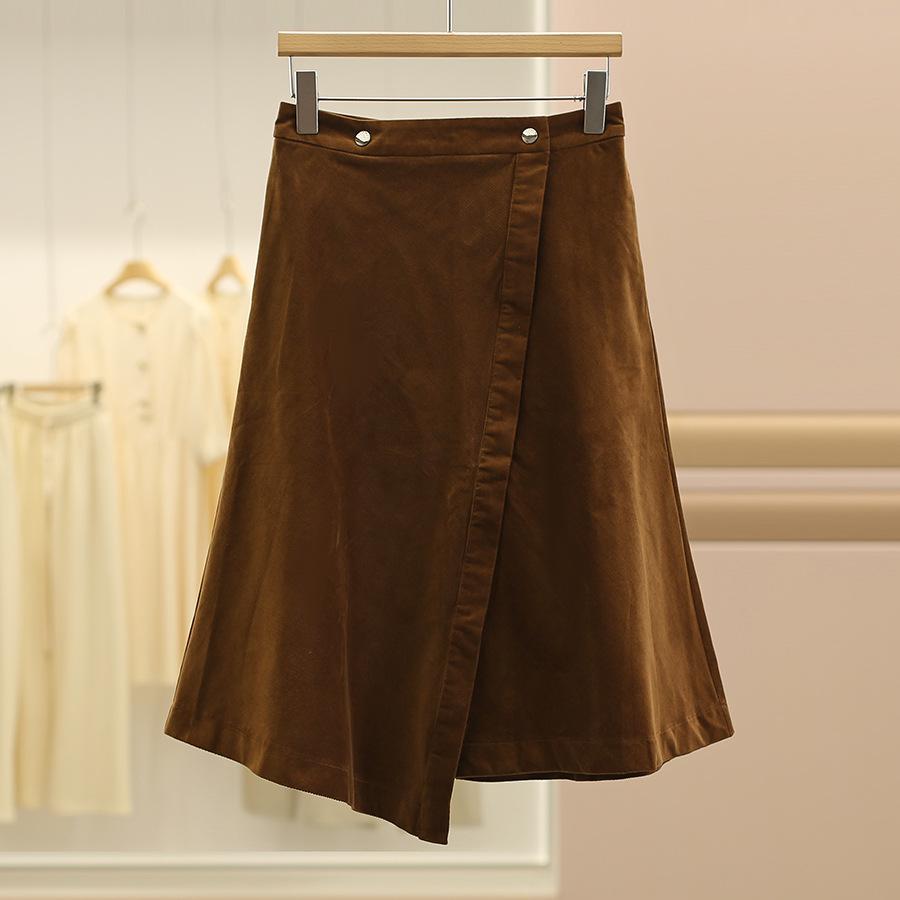 Wei Mei 100% Cotton Irregular Midi Skirt for Women - Autumn Collection