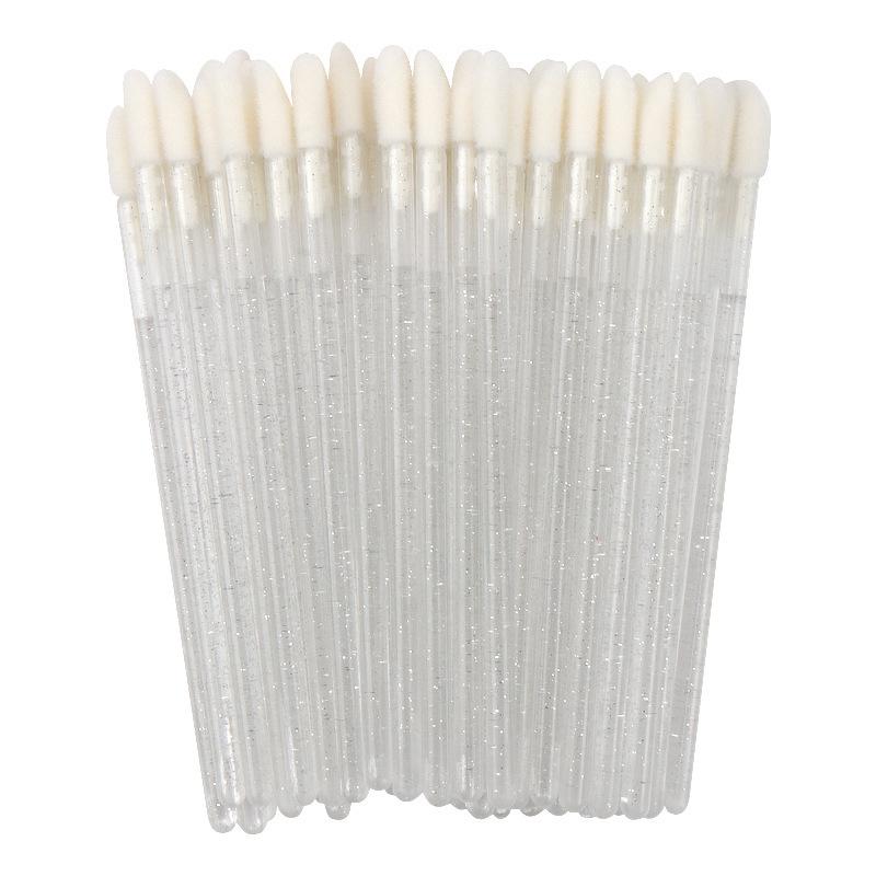 Disposable Crystal Rod Lip Brushes - 50 Pack: Portable Lipstick & Lip Gloss Applicators