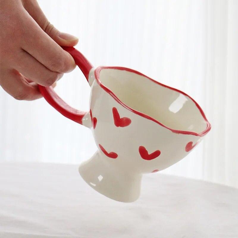 2024 Christmas Present Ins Coffee Tea Cup Creative Heart Mug Romantic Gifts Ceramic Milk Coffee Cups Gift For Girlfriend Wife