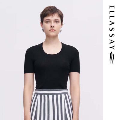 Women's Mulberry Silk Short Sleeve Knit Top