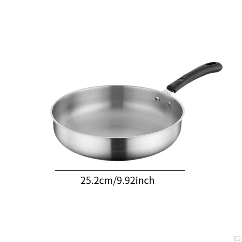 Camping Frying Pan Deep Fry Non Stick Stainless Steel Skillet for Fishing RV