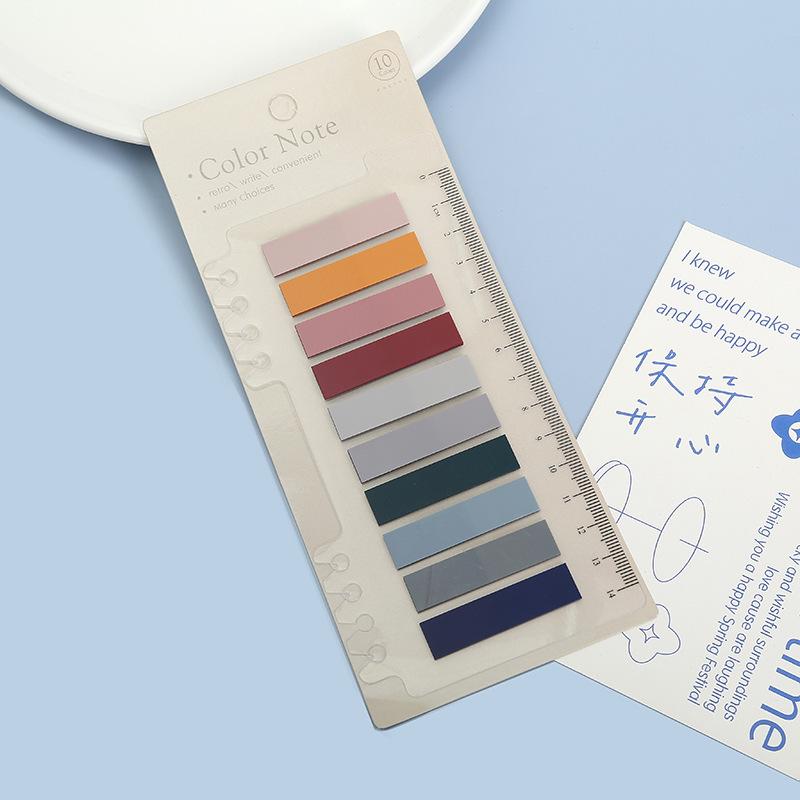 Morandi Color PET Sticky Notes Set - Index Tabs & Colored Notepad Combo