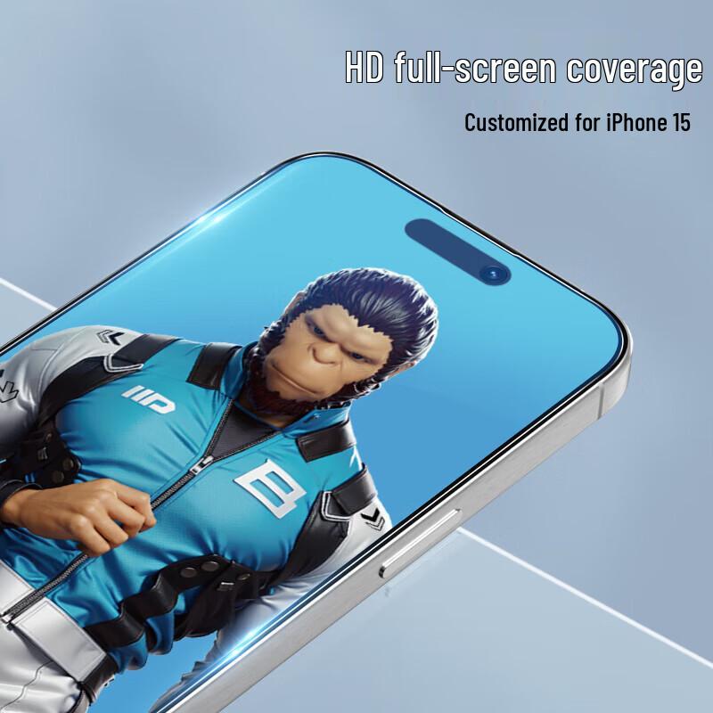 Mr. Blue Gorilla iPhone 15 Pro Max Tempered Glass Screen Protector