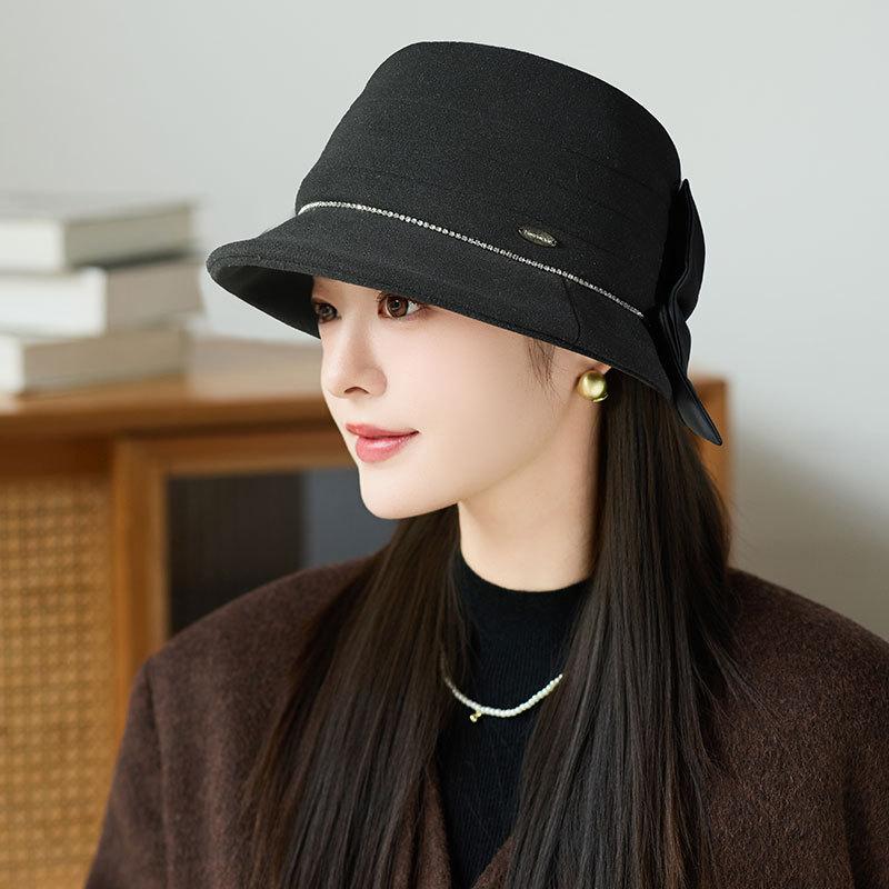 New Wool Retro Fashion Bucket Hat Autumn and Winter Women's Warm Fashion Basin Hat