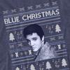 Elvis Presley Unisex Adult Blue Ugly Christmas Fair Isle T-Shirt