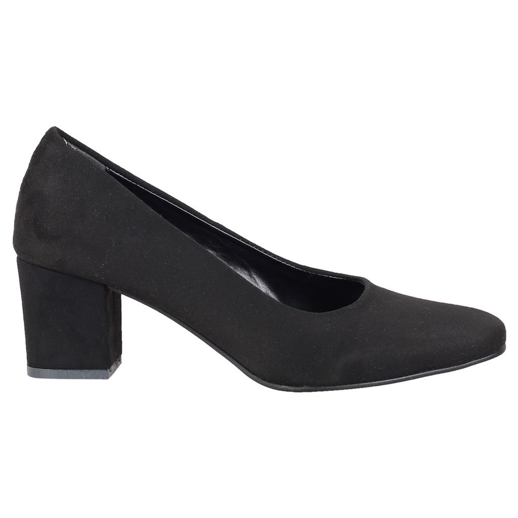 Zapatos Tacón Grueso Punta Plana Ante Negro - 800 comprar a buen precio —  entrega gratuita, reseñas reales con fotos — Joom