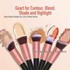 16-Piece Makeup Brush Set: 5 Large, 11 Small for Powder, Eyeshadow, and Full Beauty Application