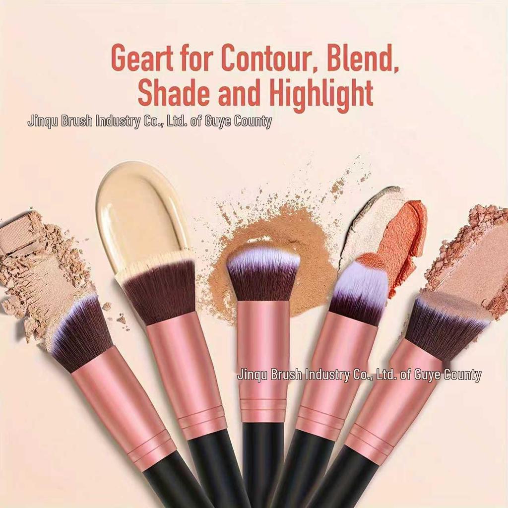 16-Piece Makeup Brush Set: 5 Large, 11 Small for Powder, Eyeshadow, and Full Beauty Application
