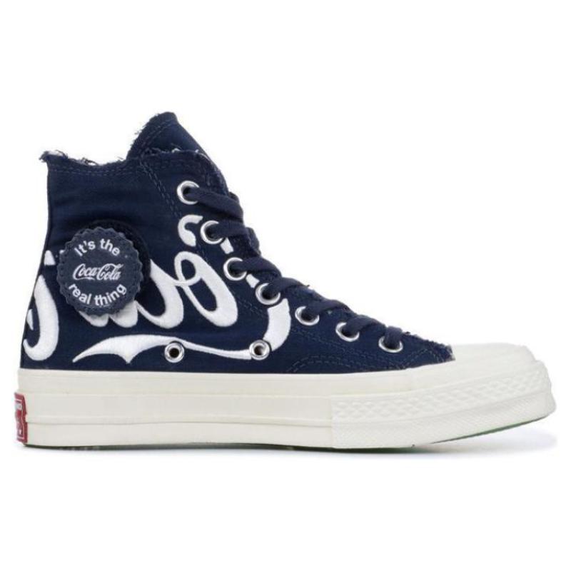 Converse 1970s Comfortable Non-Slip Lightweight High-Top Board Shoes Unisex Dark Blue