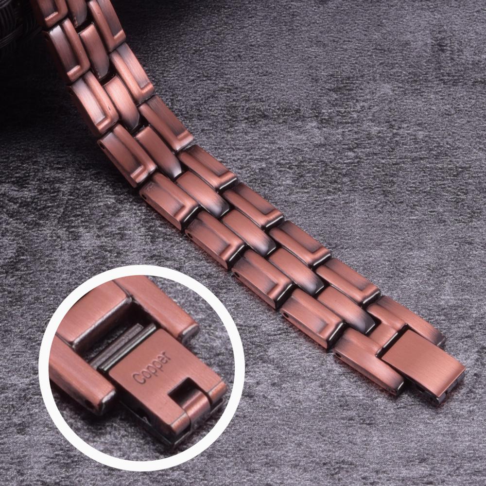 Brățară magnetică Ikuinen Brațară magnetică din cupru pur Brățară magnetică cu lanț pentru bărbați Brățări din cupru pentru bărbați