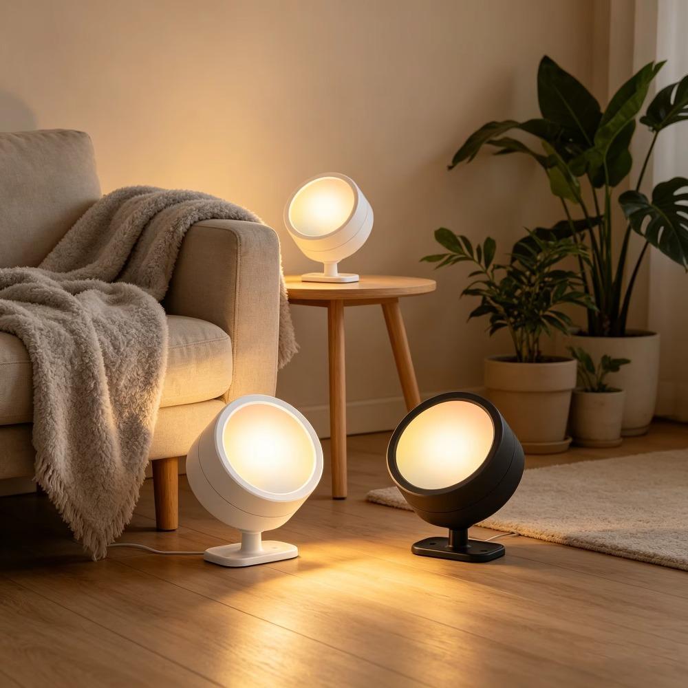 3 color temperature LED timed remote control night cross-border remote control charging household ornament lighting circular rot