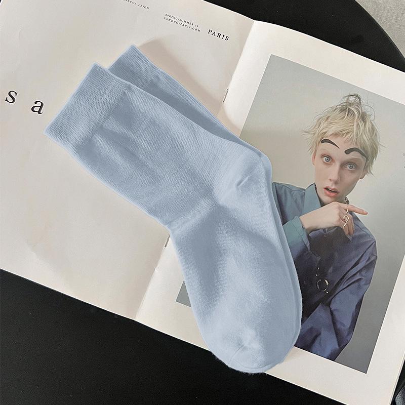 Women's Pure Cotton Breathable Mid-Calf Socks - Sweat-Absorbent, High Elastic, Anti-Pilling, Seamless, Postpartum Versatile Socks