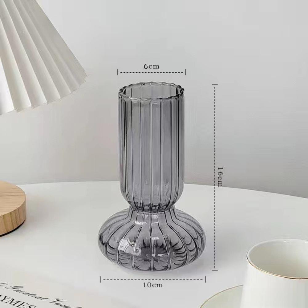 Nordic Creative Glass Vase Simple Transparent Vase Water Nourishing Flower Arrangement Living Room Decoration Modern Home Decor