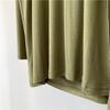 Modal Backless Long Sleeve Front Slit T-Shirt for Women - Plus Size, Solid Color, Round Neck Dancewear Top