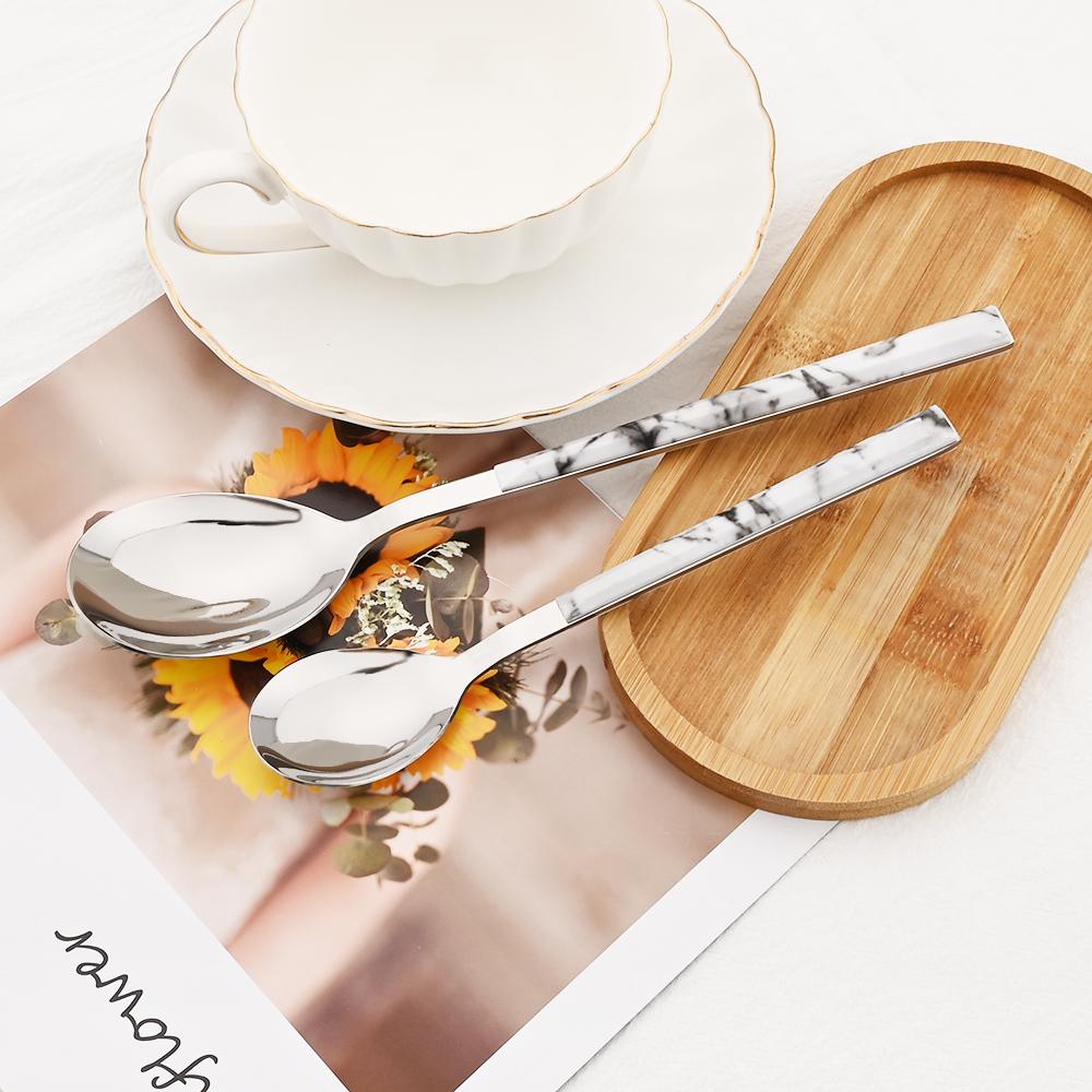 24Pcs High Quality Cutlery Set Knife Fork Spoon Dinnerware Set Stainless Steel Flatware Creative Imitation Wood Handle Tableware