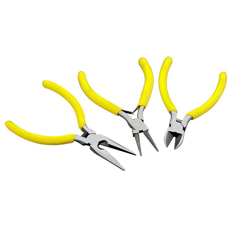 3 Types 5inch Mini Yellow Color Hand Pliers Repair Tools Cutting Zippers Pull Needles Wires Scissors Handmaking