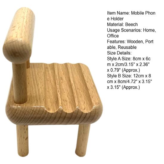 Mobile Phone Holder Multifunctional Anti-slip Steady Universal Wooden Smartphone Support Portable Beech Wood