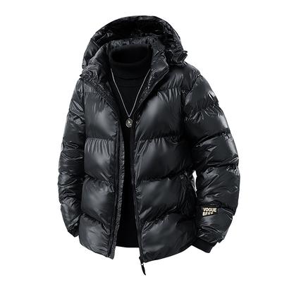 25 Black Gold Cotton-Padded Clothes Men'S Cotton-Padded Clothes Winter Hooded Warm Blue Fashion Versatile Casual Cotton-Padded Jacket Handsome