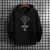 Mens 2025 Fall Winter Hoodie Urban Streetwear Fashion Hip Hop Hooded Sweatshirt Male Trendy Casual Ancient Rune Pattern Pullover