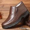 Winter men's cotton shoes men's shoes leather wool in the elderly piled thickened non-slip elderly father warm leather shoes
