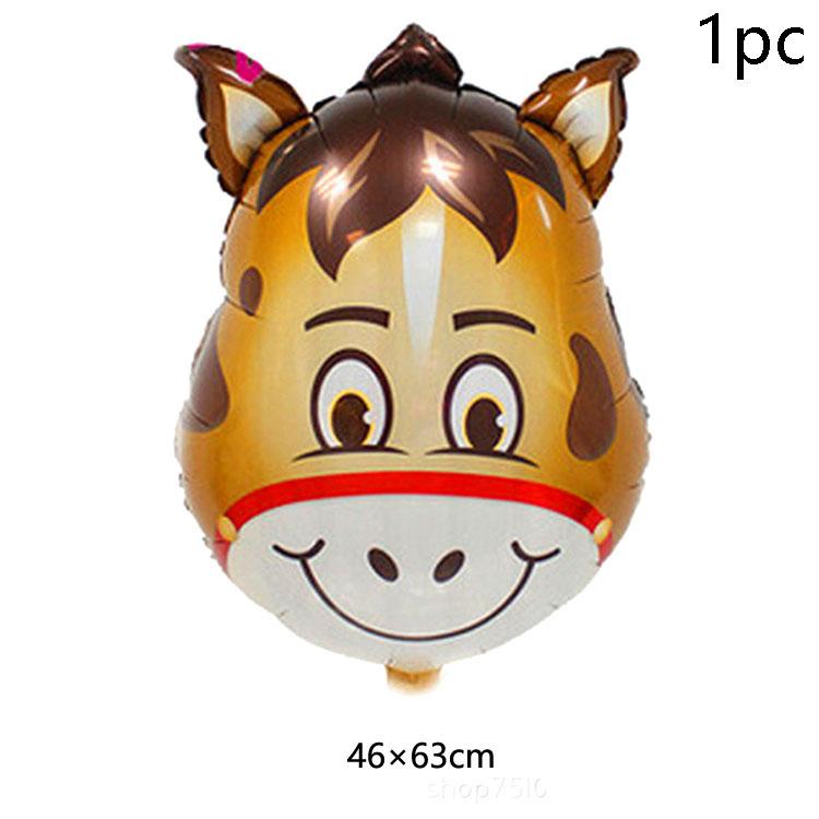 7pcs Farm Animal Balloons for Farm Birthday Party Decorations Supplies Cow Donkey Sheep Pig Chicken Foil Balloon Baby Shower as picture