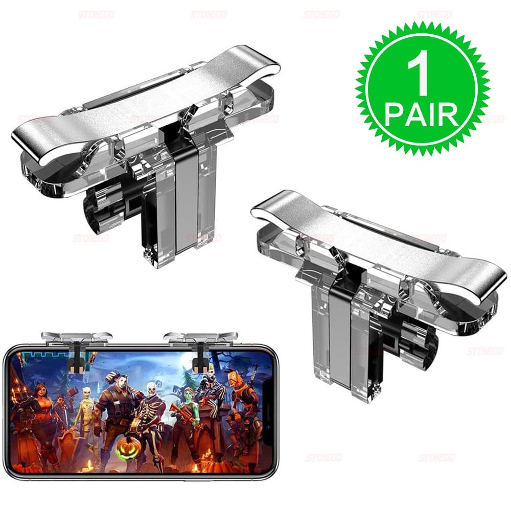 

STONEGO 1Pair Mobile Game Controller, Phone Game Triggers - Sensitive Shoot and Aim Buttons Shooter Handgrip серебряный
