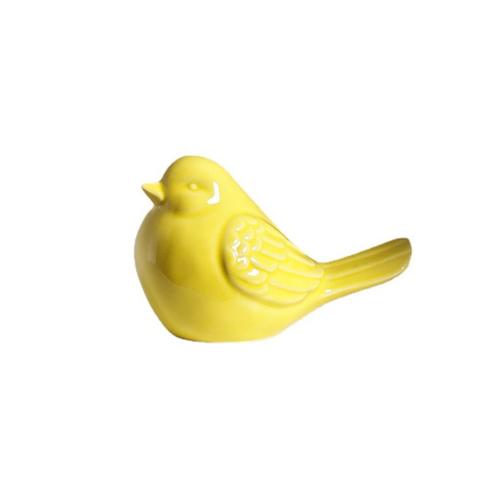 

1/2pcs Yellow/Blue Ceramic Birds 5.1*3.1 Inch Mini Bird Home Decoration Garden жёлтый