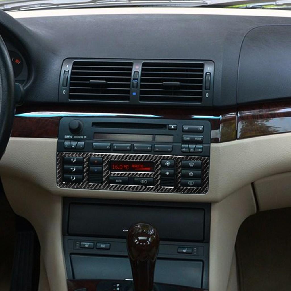 For BMW E46 Accessories 3 Series 1998-2005 Carbon Fiber Interior Pegatinas De Coche Console Trim Cover Sticker Auto Assesories